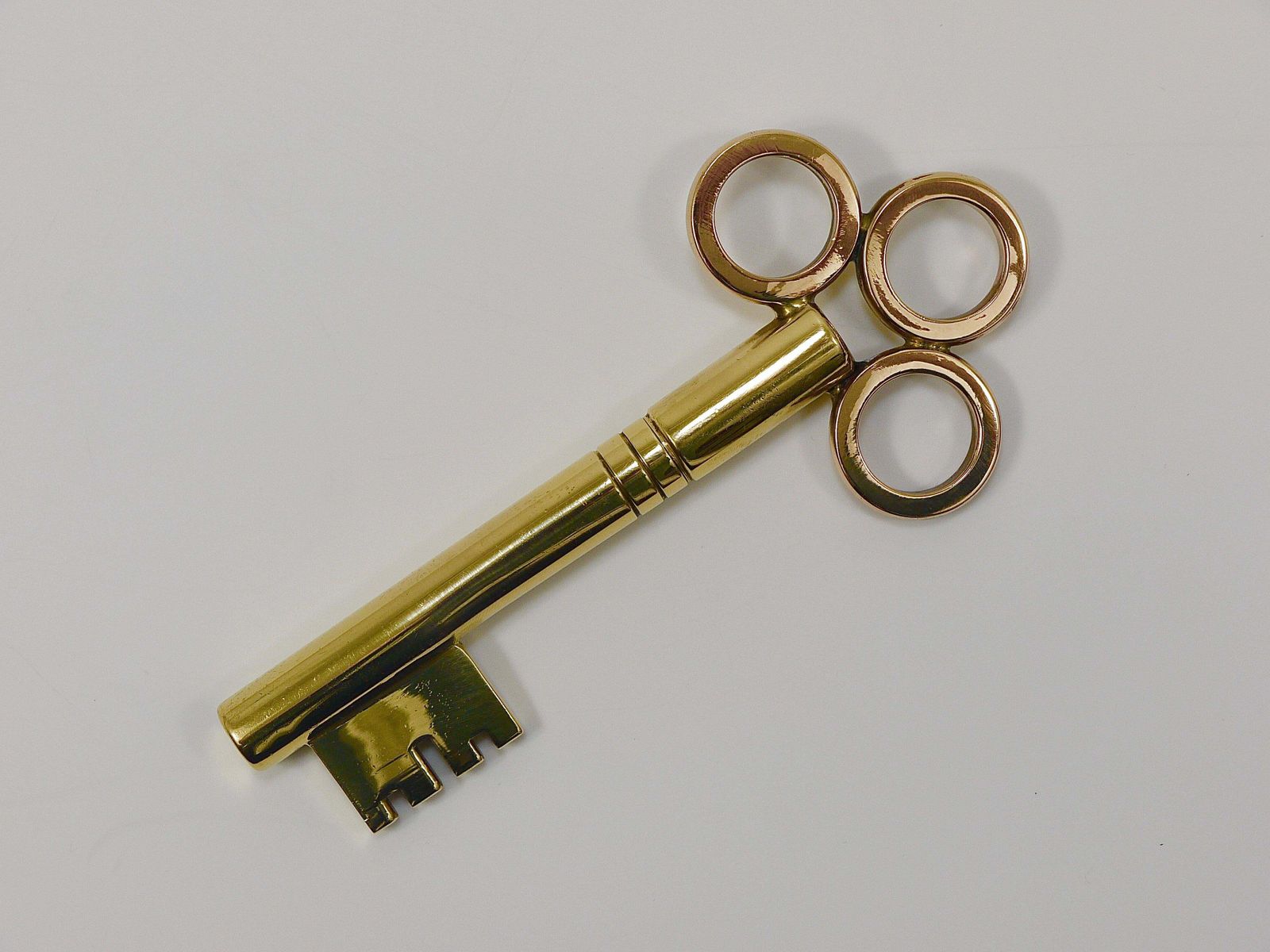 Large Carl Aubock Brass Key Corkscrew Bottle Opener Paperweight, Austria, 1950s photo Home Decor