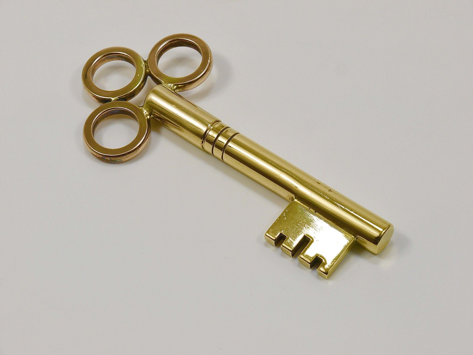 Large Carl Aubock Brass Key Corkscrew Bottle Opener Paperweight, Austria, 1950s photo buy