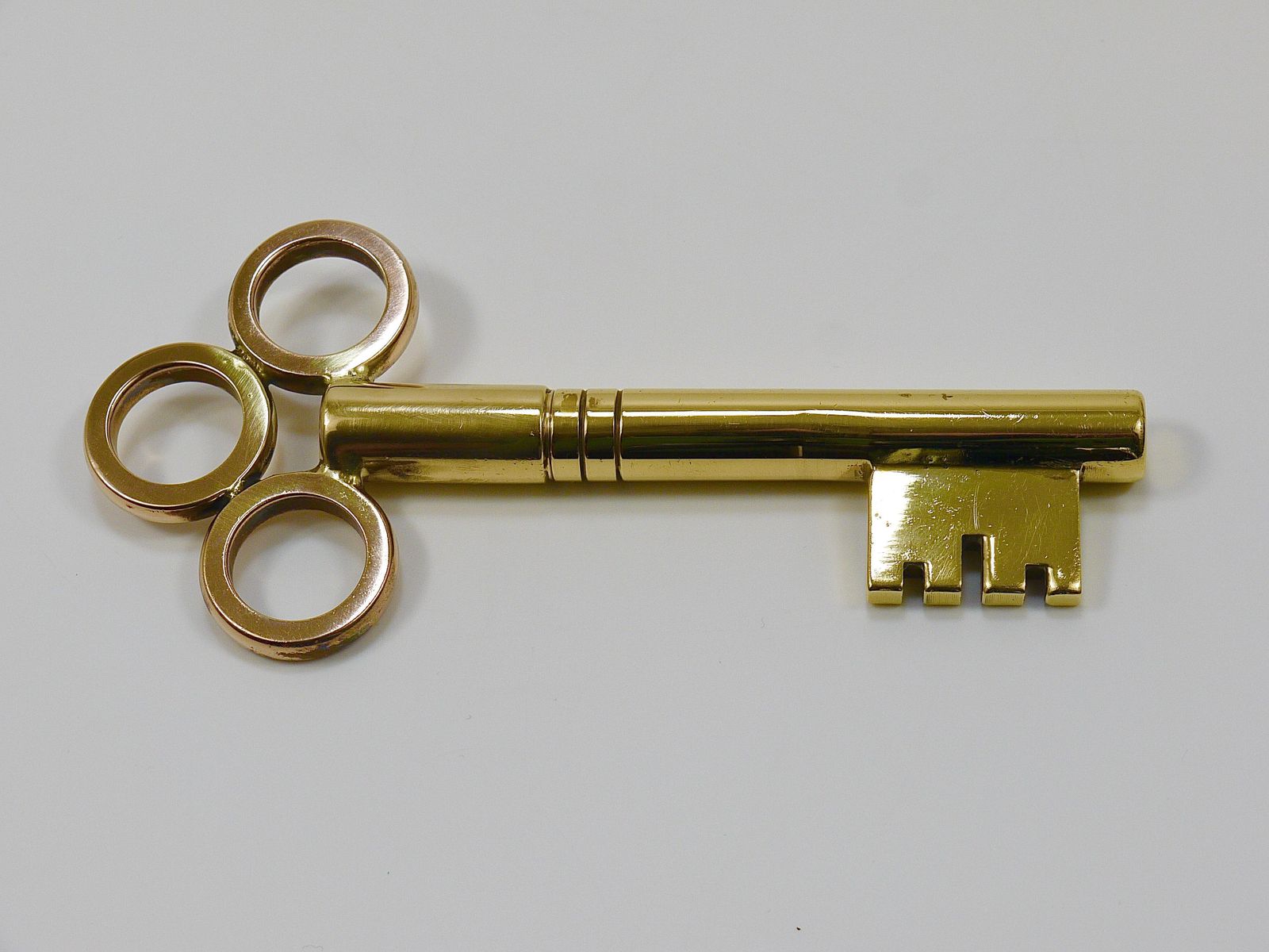 photo for sale Large Carl Aubock Brass Key Corkscrew Bottle Opener Paperweight, Austria, 1950s