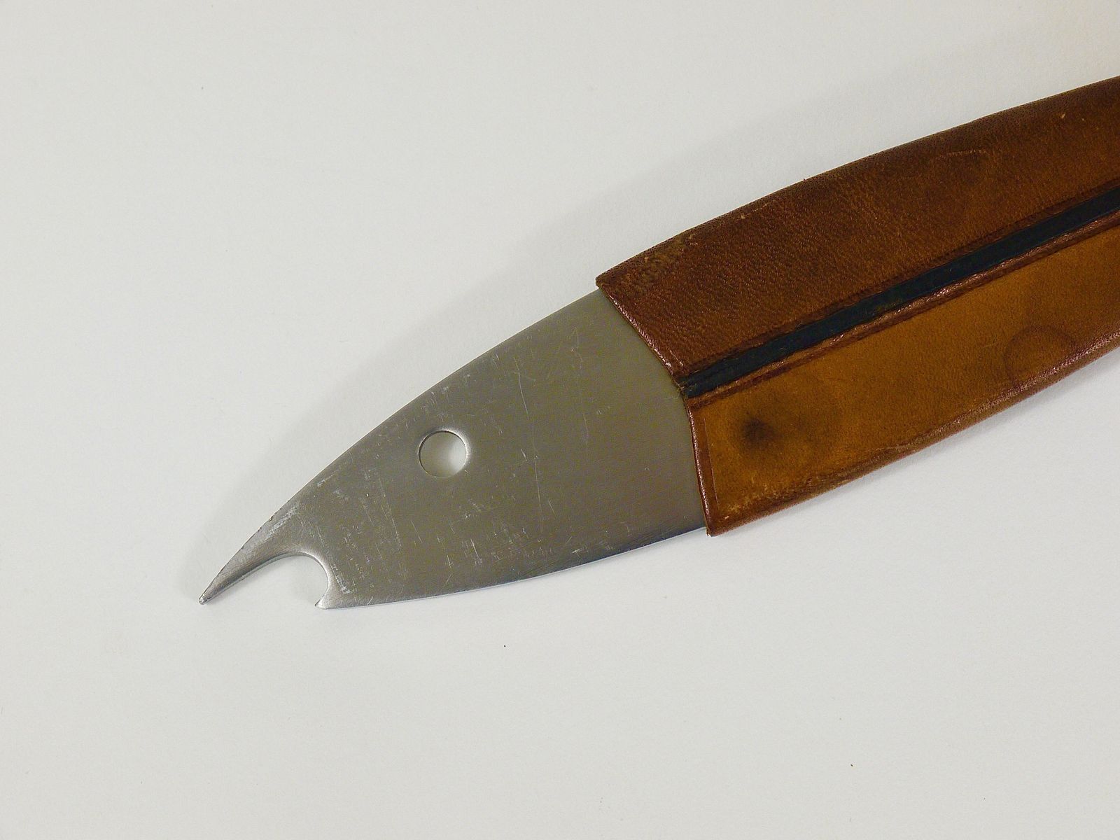 Carl Auböck Neptune Fish Bottle Opener, Leather & Steel By Amboss Austria, 1950s photo buy