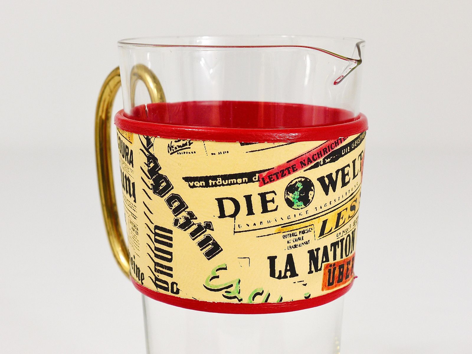 717.0 Carl Auböck Martini Newspaper Midcentury Glass Pitcher, Austria, 1950s photo