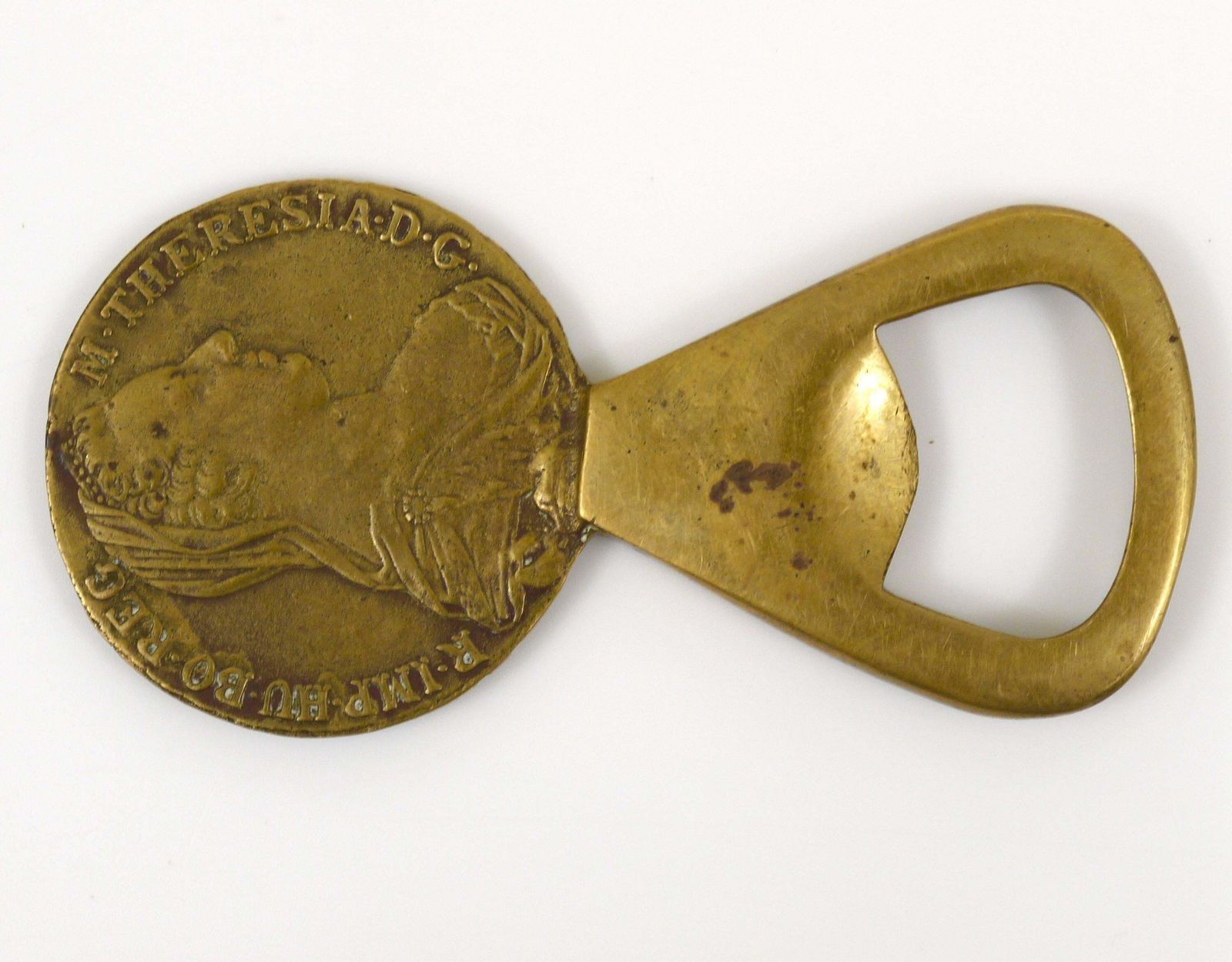 Carl Aubock Brass Maria Theresia Coin Bottle Opener, Austria, 1950s photo 223.0