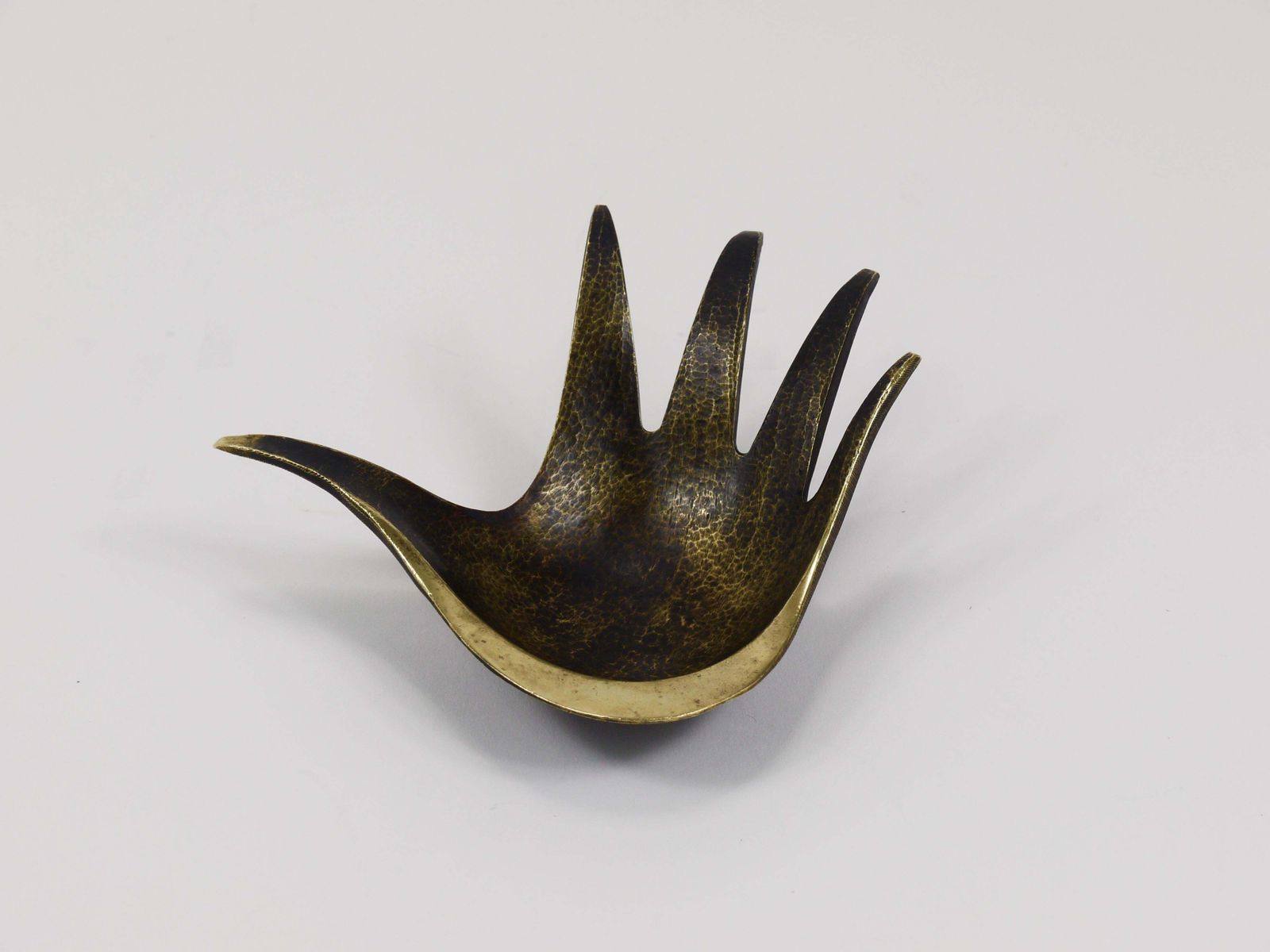 Walter Bosse Sculptural Brass Hand Bowl Or Ashtray, Herta Baller, Austria, 1950s photo for sale
