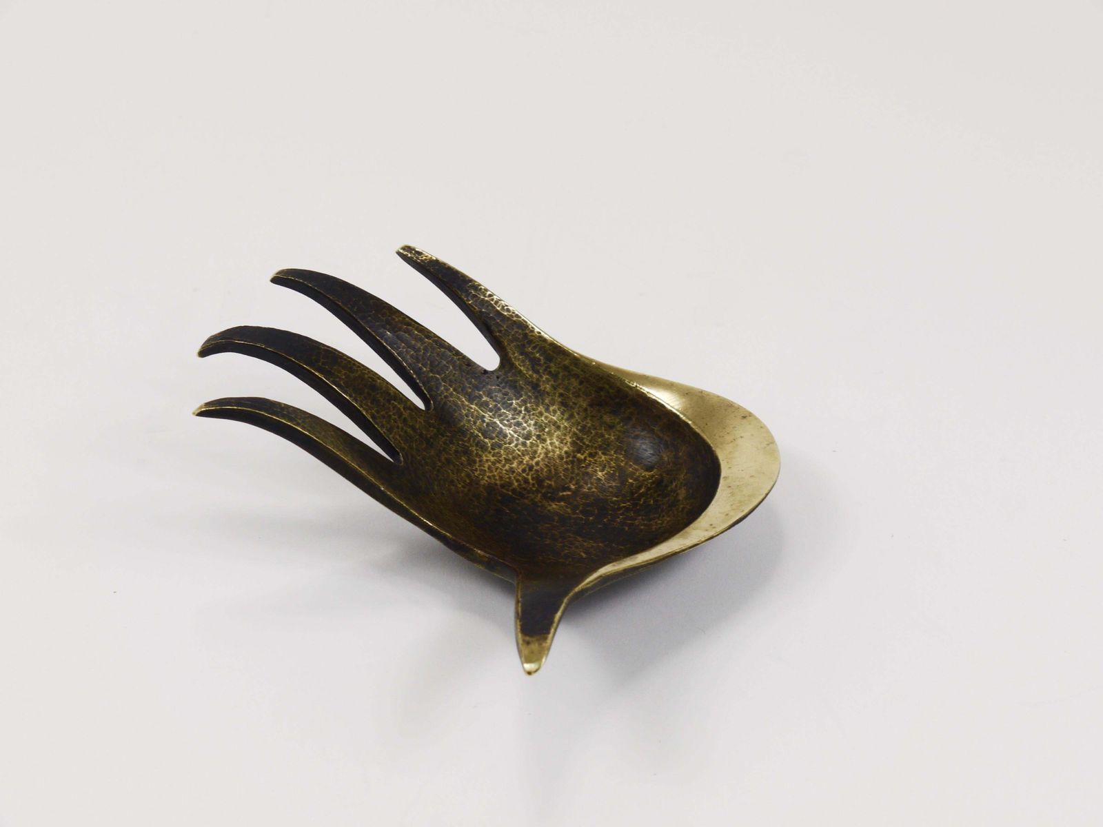 photo for sale Walter Bosse Sculptural Brass Hand Bowl Or Ashtray, Herta Baller, Austria, 1950s