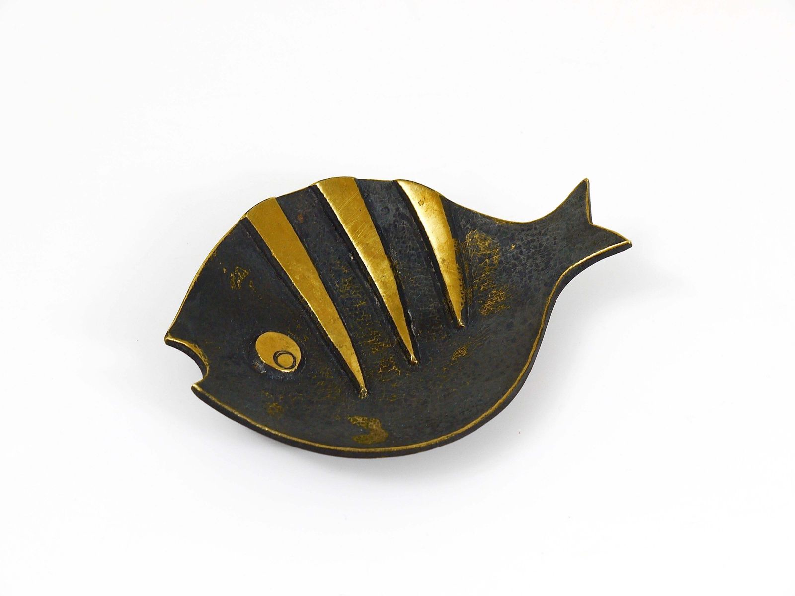 Walter Bosse Fish Mid Century Brass Bowl Ashtray Herta Baller, Austria, 1950s photo 290.0