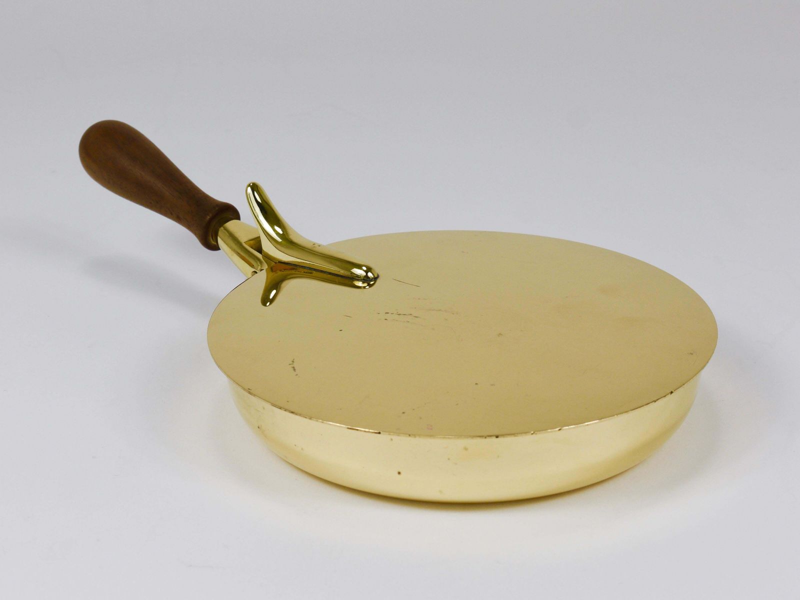Home Decor Marked Carl Aubock Butler Brass Ashtray With Lid And Handle, Vienna, 1950s photo