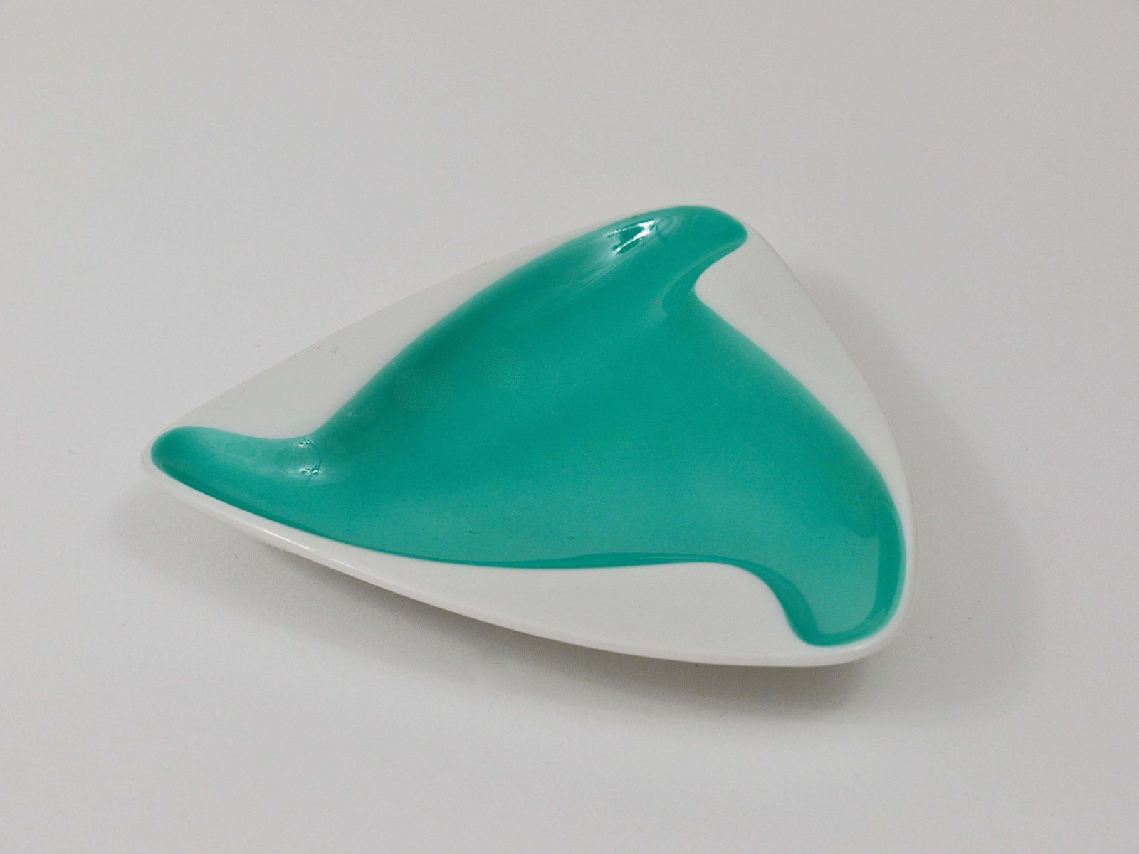 Augarten Vienna Turquoise Midcentury Fine Porcelaine Ashtray, Austria, 1950s photo for sale