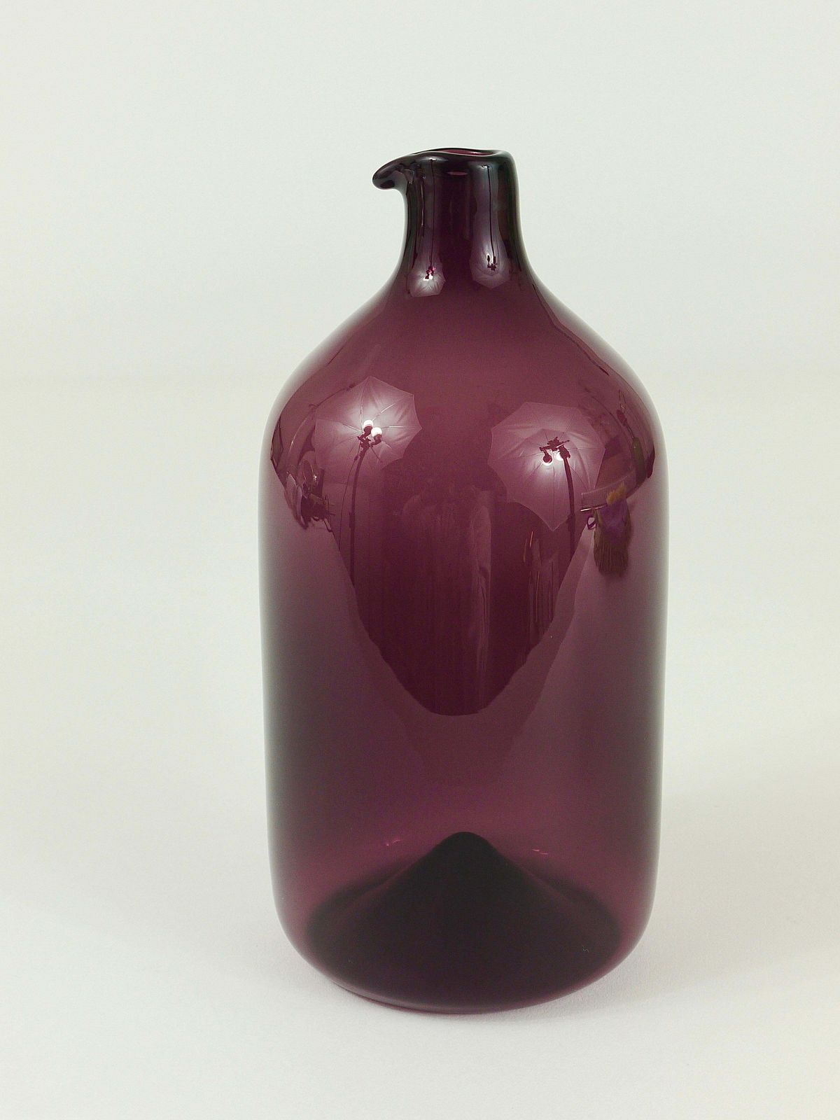 Signed Purple Timo Sarpaneva Pullo Bird Bottle Glass Vase, Iittala, Finland photo Home Decor