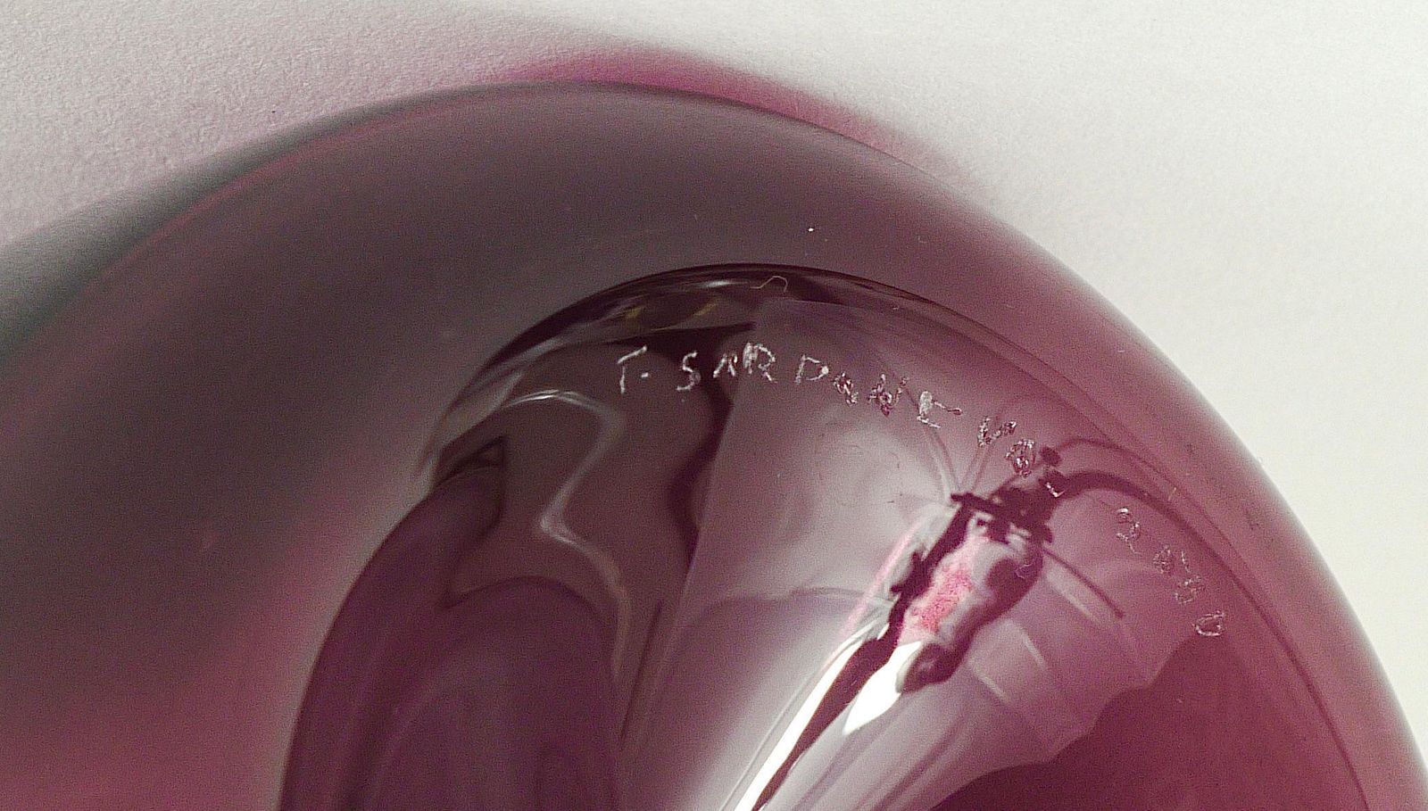Signed Purple Timo Sarpaneva Pullo Bird Bottle Glass Vase, Iittala, Finland photo buy