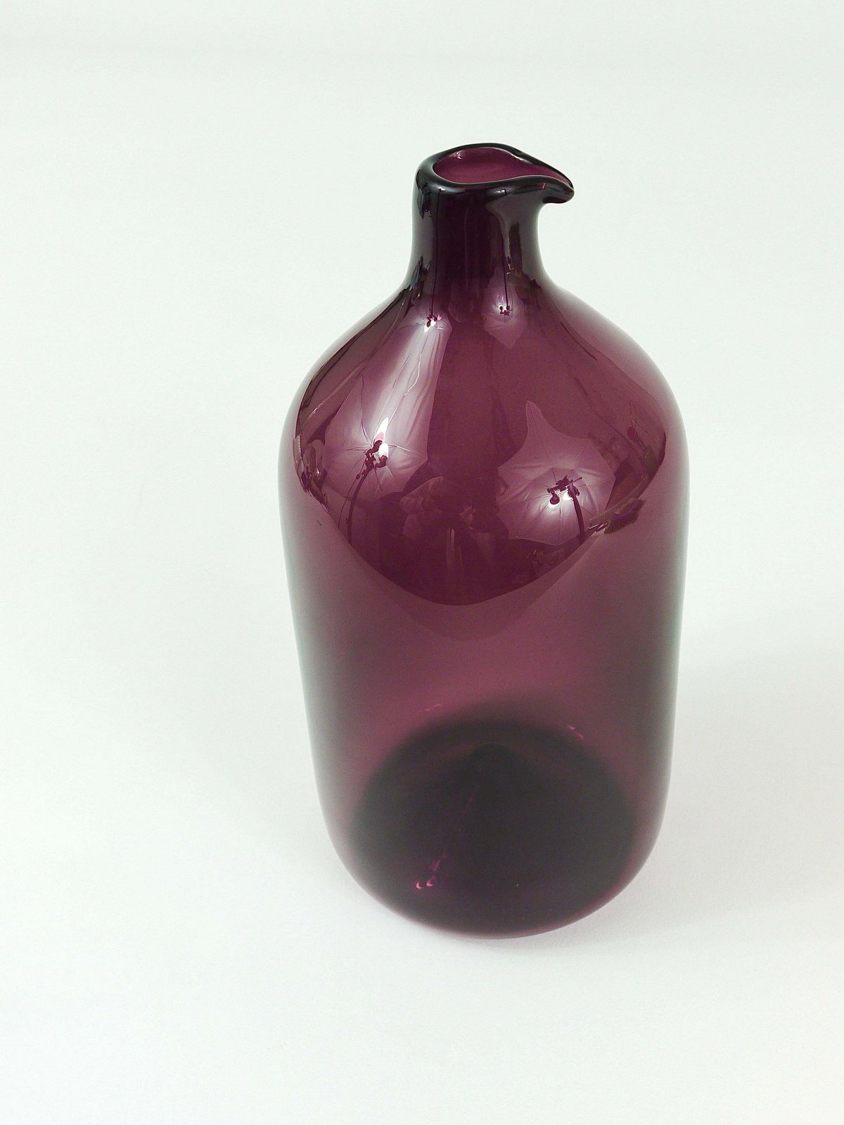Home Decor Signed Purple Timo Sarpaneva Pullo Bird Bottle Glass Vase, Iittala, Finland photo