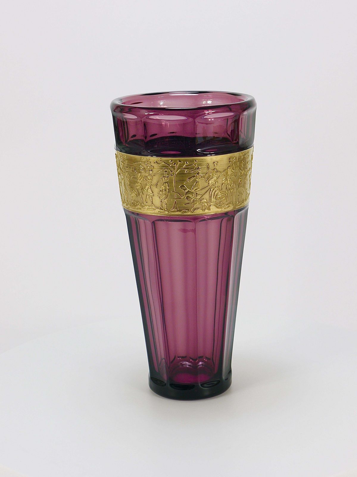 Ludwig Moser Art Deco Amethyst Crystal Glass Vase, Fipop Series, Karlsbad, 1920s photo 967.0