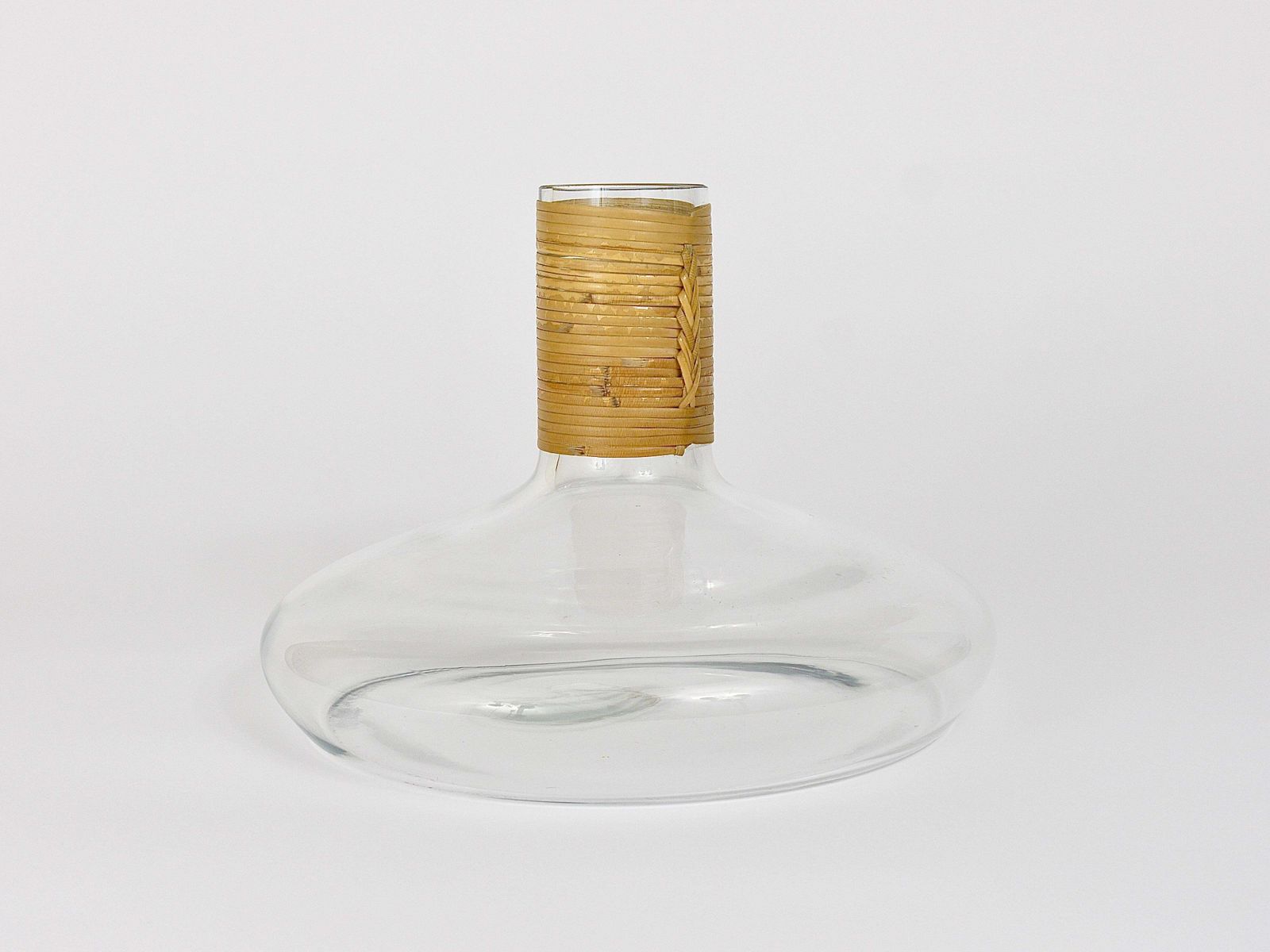 photo for sale Carl Aubock Vase Or Decanter With Wicker Top, Midcentury, Austria, 1950s