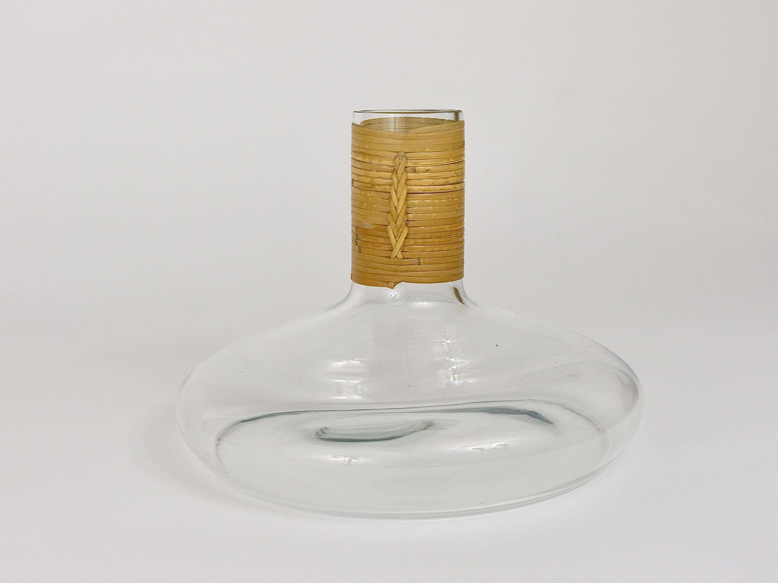 photo vintage Carl Aubock Vase Or Decanter With Wicker Top, Midcentury, Austria, 1950s