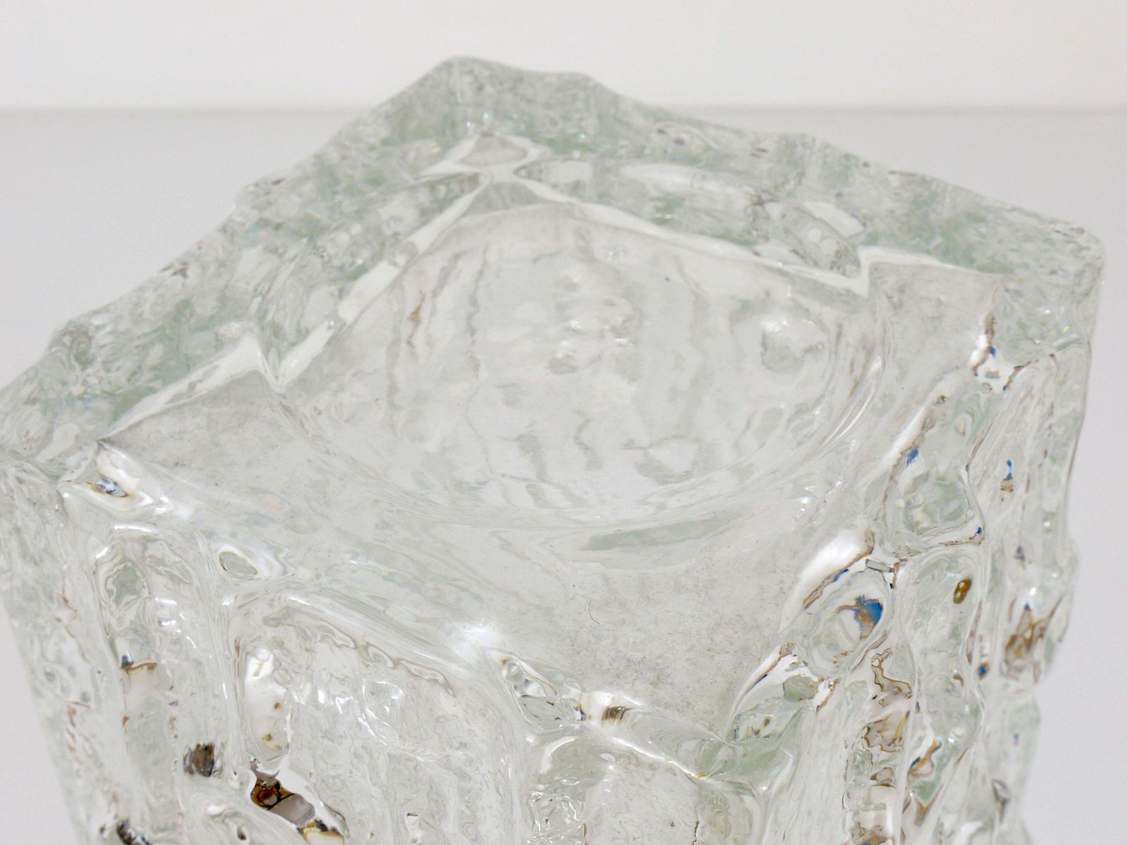 Big Op Art Ice Glass (Floor) Vase By Peill & Putzler, Mid Century Germany, 1970s photo 1532.0