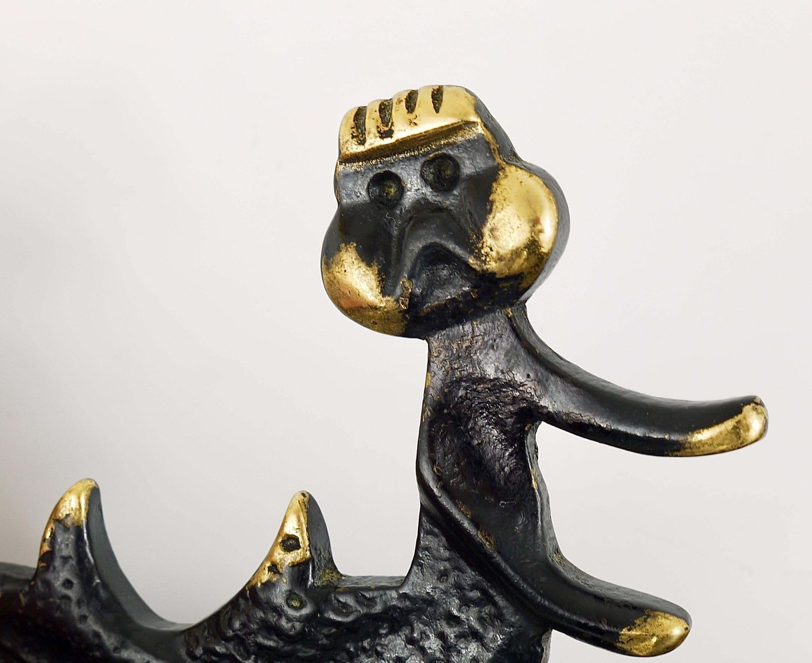 Walter Bosse Brass Key Hanger Sea God And Mermaid, Herta Baller, Austria, 1950s photo for sale