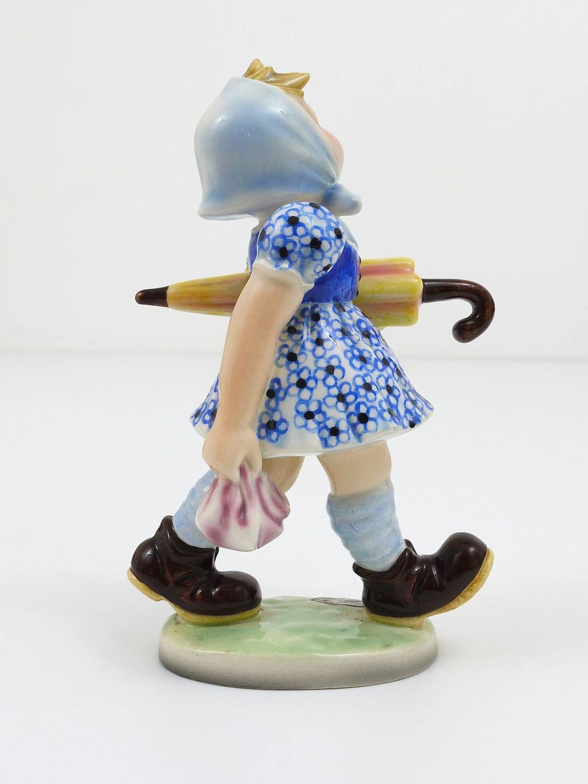 Goldscheider Vienna Girl With Umbrella Sculpture, Porcelain, Austria, 1930s photo for sale
