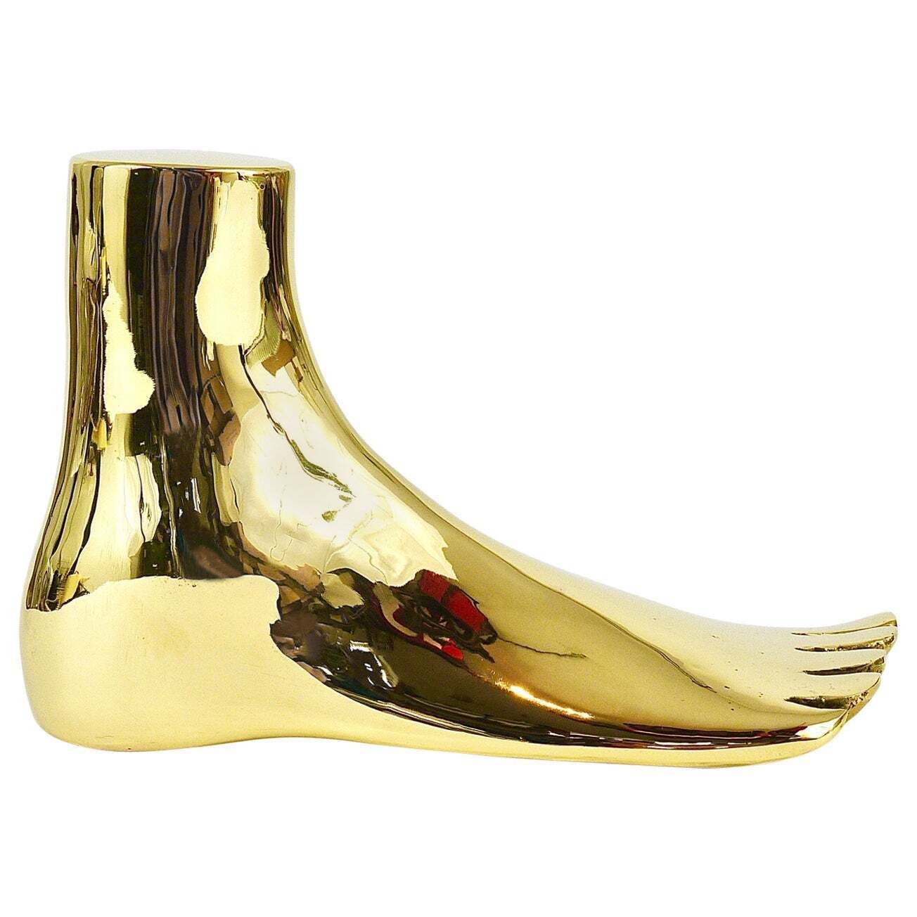 Carl Auböck Monumental Lifesize Brass Foot Sculpture, Werkstätte Auböck, Austria