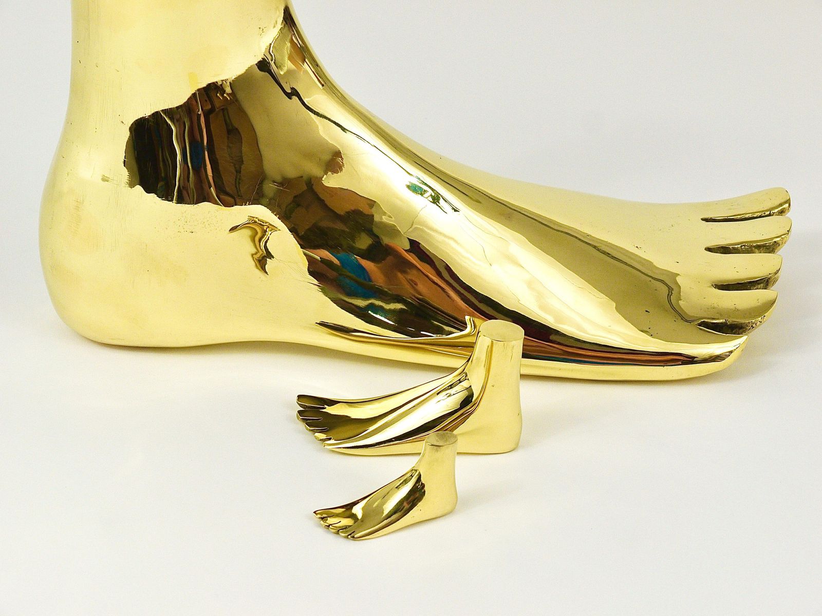 Carl Auböck Monumental Lifesize Brass Foot Sculpture, Werkstätte Auböck, Austria photo for sale