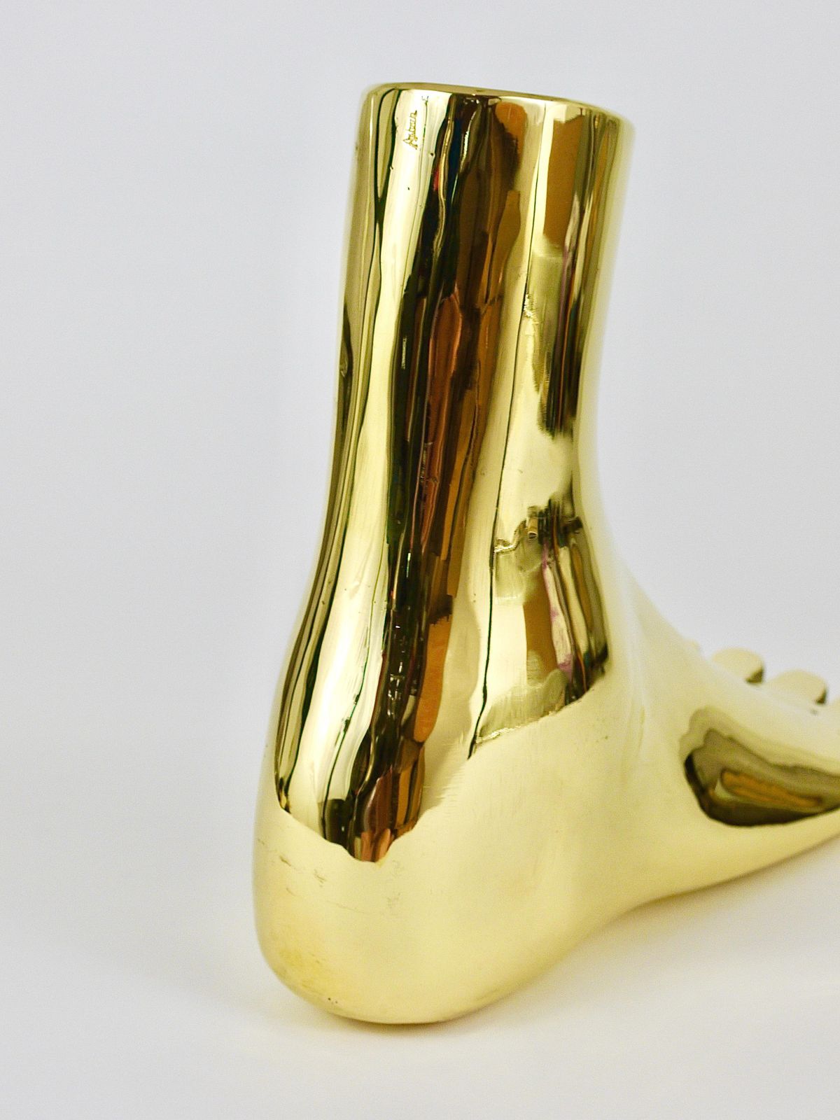 Carl Auböck Monumental Lifesize Brass Foot Sculpture, Werkstätte Auböck, Austria photo vintage