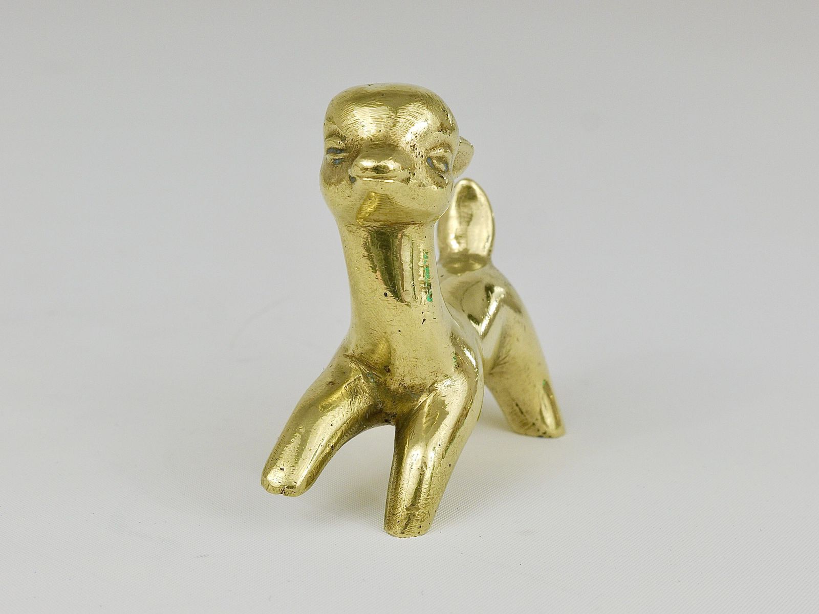Walter Bosse Midcentury Deer Fawn Brass Figurine, Herta Baller, Austria, 1950s photo Home Decor