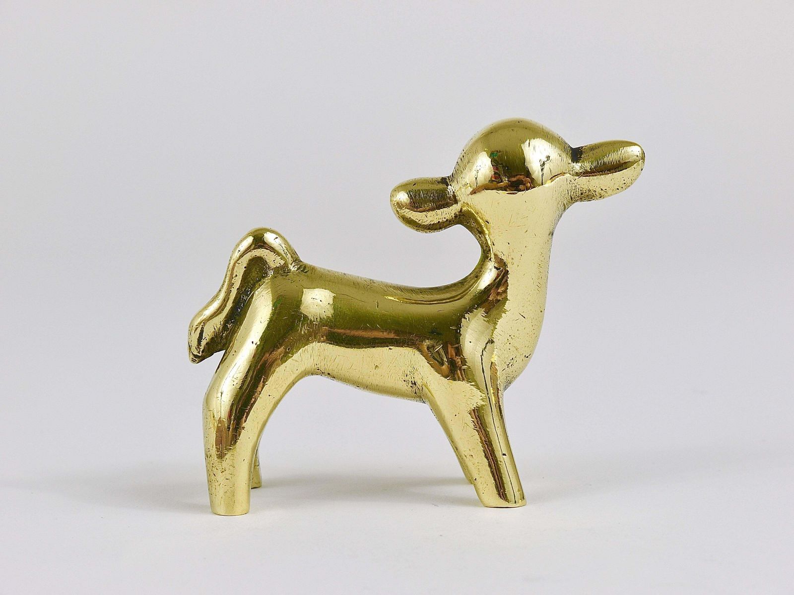 Walter Bosse Midcentury Baby Cow Brass Figurine, Herta Baller, Austria, 1950s photo buy