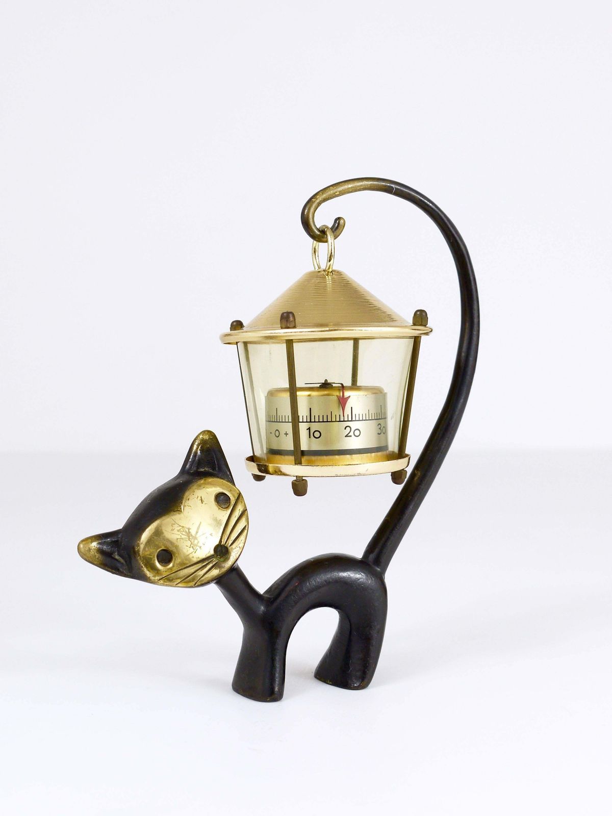 Walter Bosse Cat Figurine With Thermometer, Herta Baller Austria, 1950s photo for sale