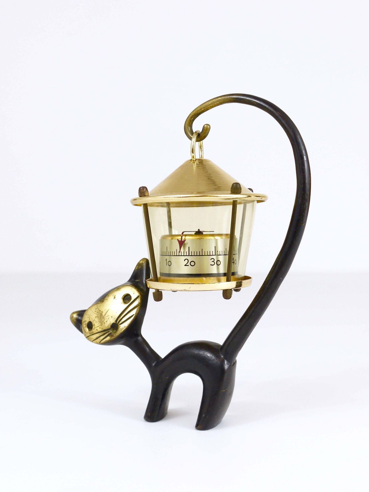 Walter Bosse Cat Figurine With Thermometer, Herta Baller Austria, 1950s photo buy