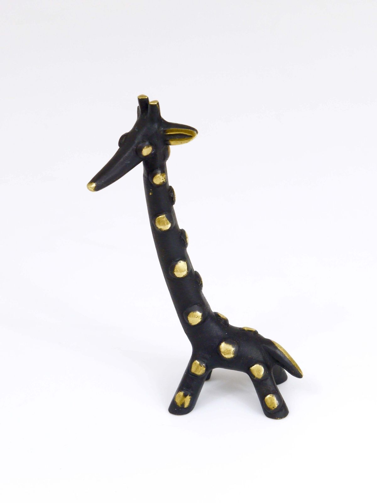 Walter Bosse Brass Giraffe Sculpture Figurine, Herta Baller, Austria, 1950s photo Art