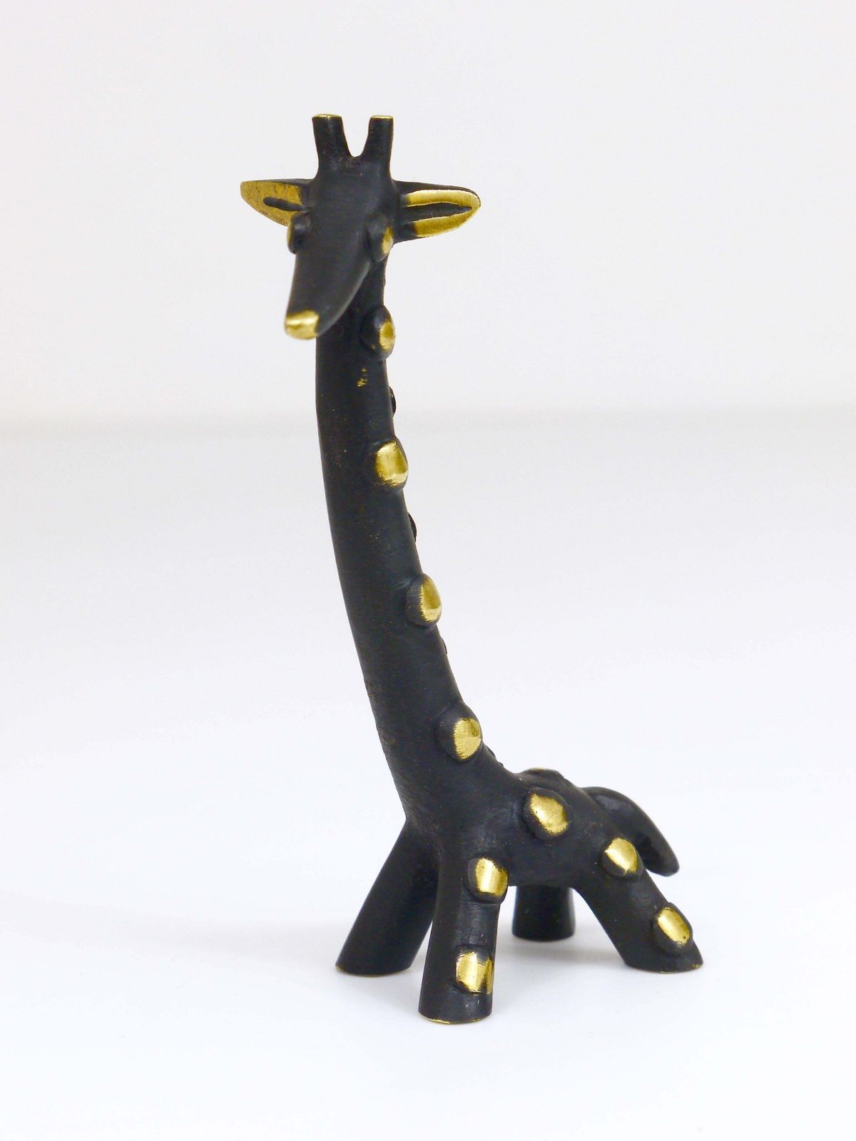 photo for sale Walter Bosse Brass Giraffe Sculpture Figurine, Herta Baller, Austria, 1950s