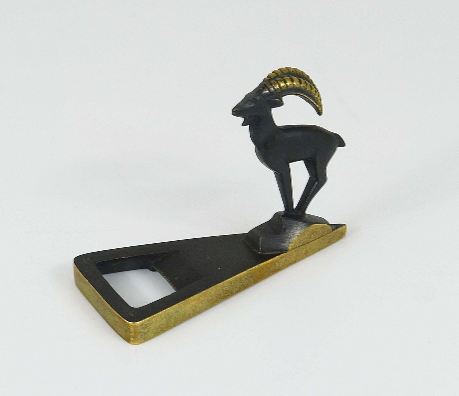 Herta Baller Capricorn Mid Century Brass Bottle Opener, Vienna, Austria, 1950s photo for sale