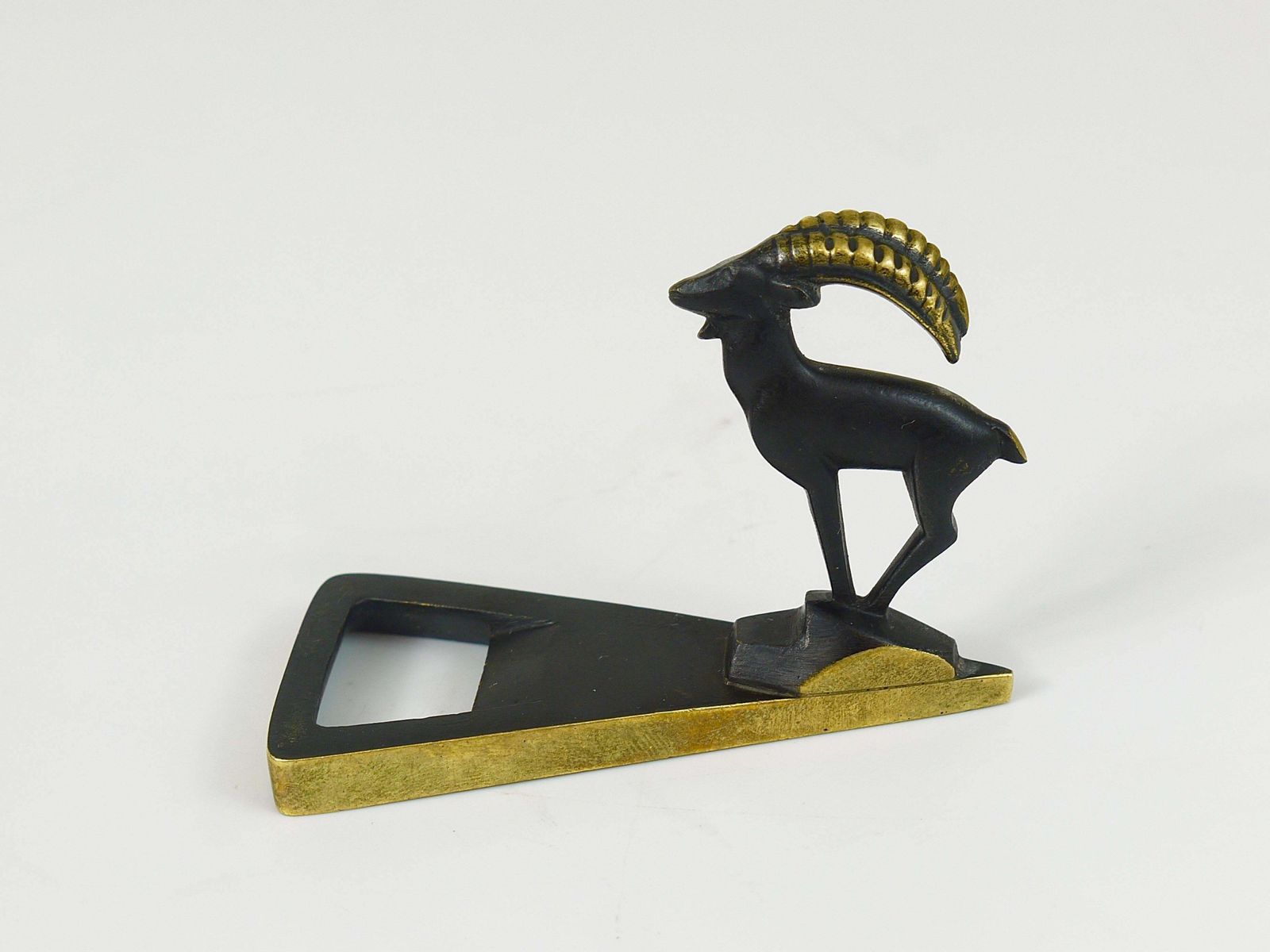 Herta Baller Capricorn Mid Century Brass Bottle Opener, Vienna, Austria, 1950s photo Home Decor