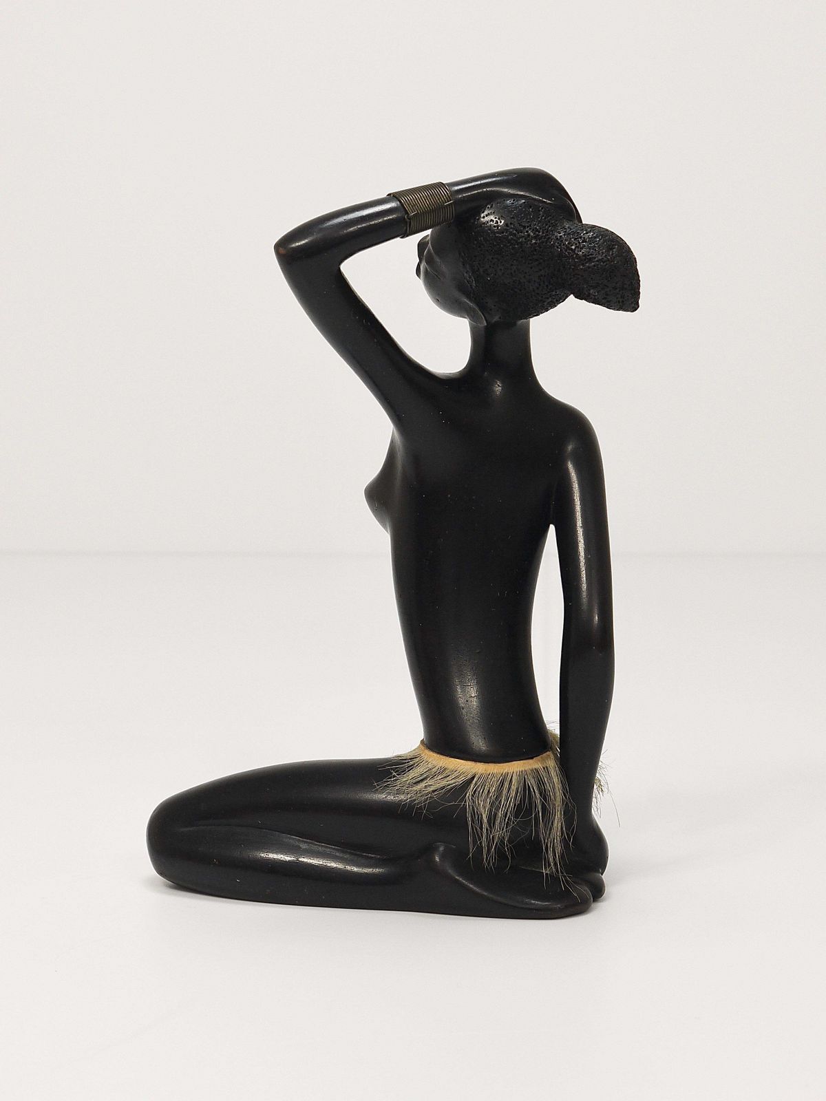 African Woman Figurine Sculpture By Leopold Anzengruber, Vienna, Austria, 1950s photo vintage