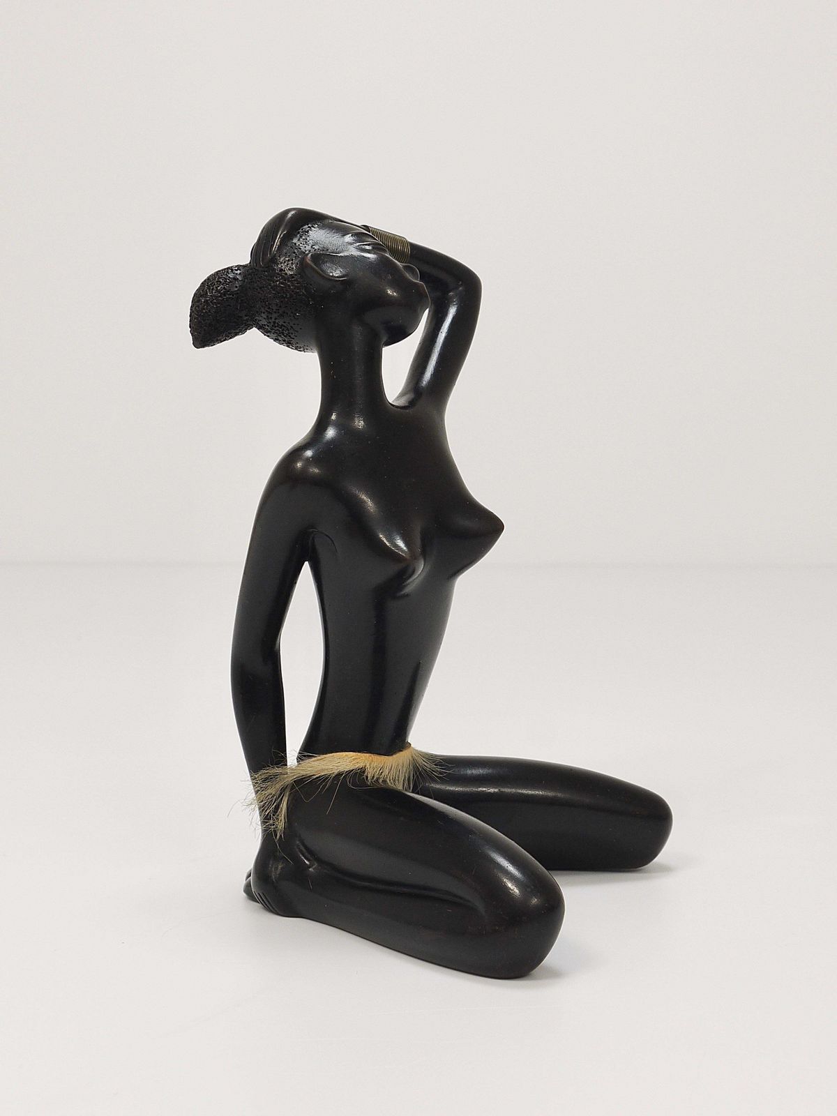 Art African Woman Figurine Sculpture By Leopold Anzengruber, Vienna, Austria, 1950s photo