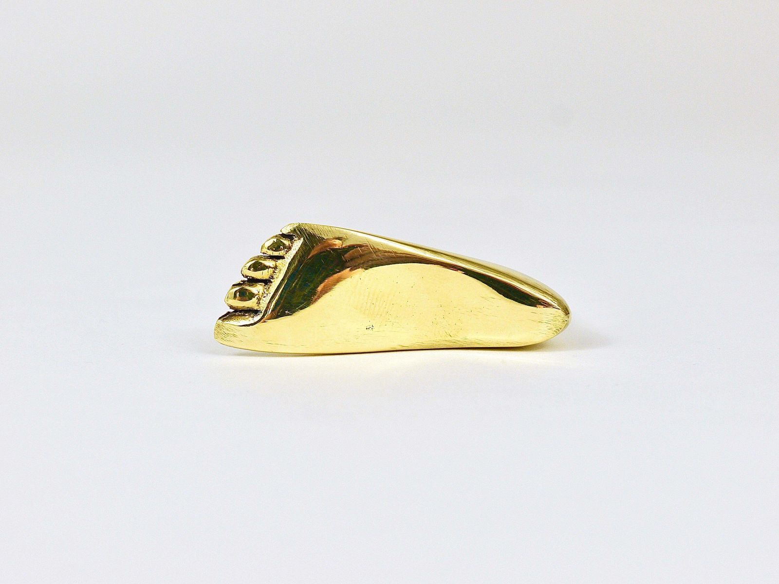 Signed Carl Auböck Midcentury Brass Foot Paperweight Handmade Sculpture photo Home Decor
