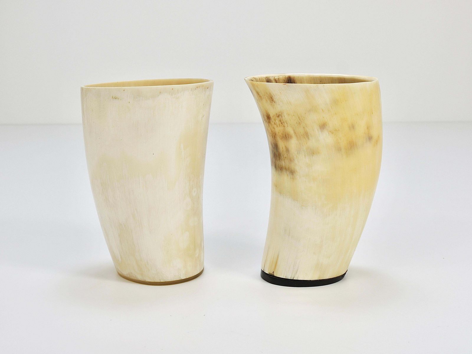 Two Carl Aubock Mid Century Horn Desk Pen & Pencil Holder Cups, Austria, 1950s photo buy
