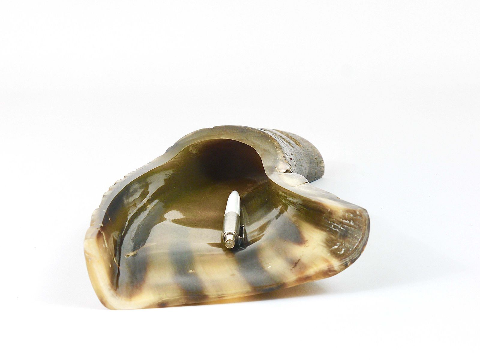Carl Aubock Mid Century Horn Desk Pen & Pencil Tray & Holder, Austria, 1960s photo vinterior