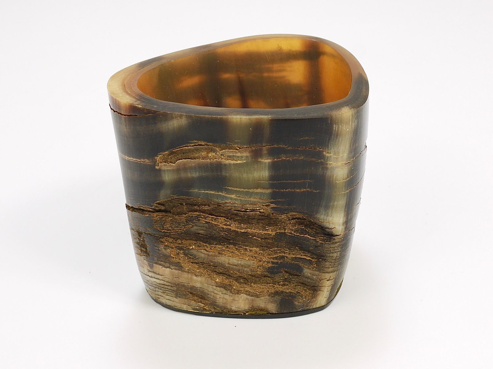photo furniture Carl Aubock Mid Century Horn Desk Pen & Pencil Holder Cup, Austria, 1950s