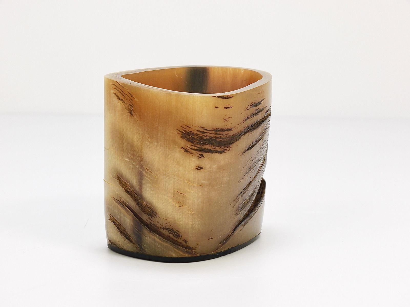 Carl Aubock Mid Century Horn Desk Pen & Pencil Holder Cup, Austria, 1950s photo Home Decor