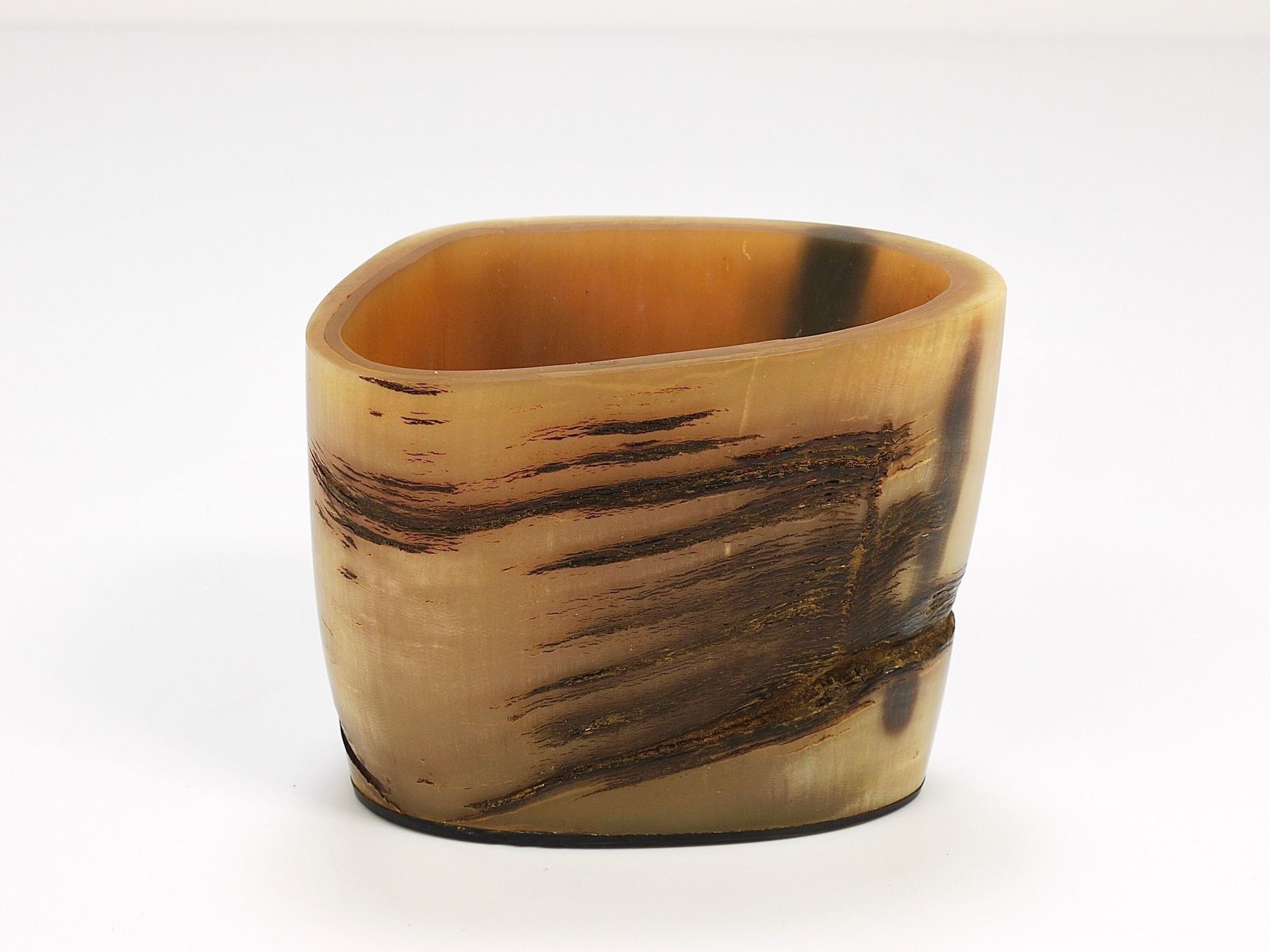 Home Decor Carl Aubock Mid Century Horn Desk Pen & Pencil Holder Cup, Austria, 1950s photo