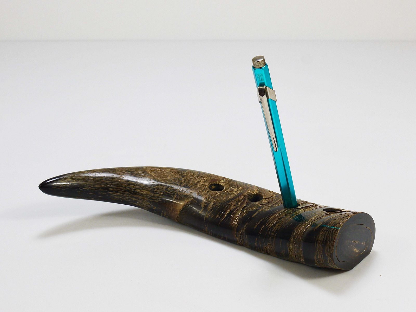 Carl Aubock Mid Century Horn Desk Pen Holder, Vienna, Austria, 1960s photo for sale