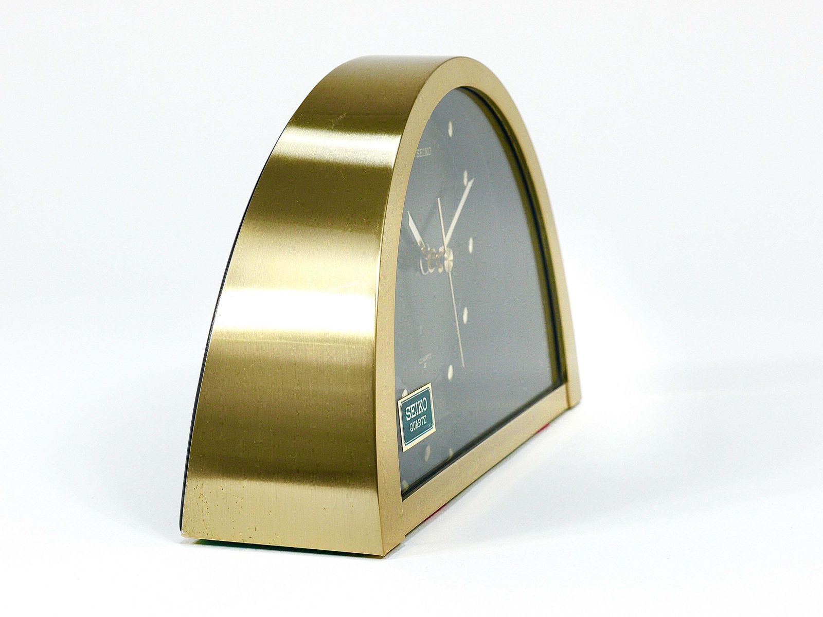 Beautiful Hollywood Regency Brass See Through Table Clock By Seiko Japan, 1980s photo buy