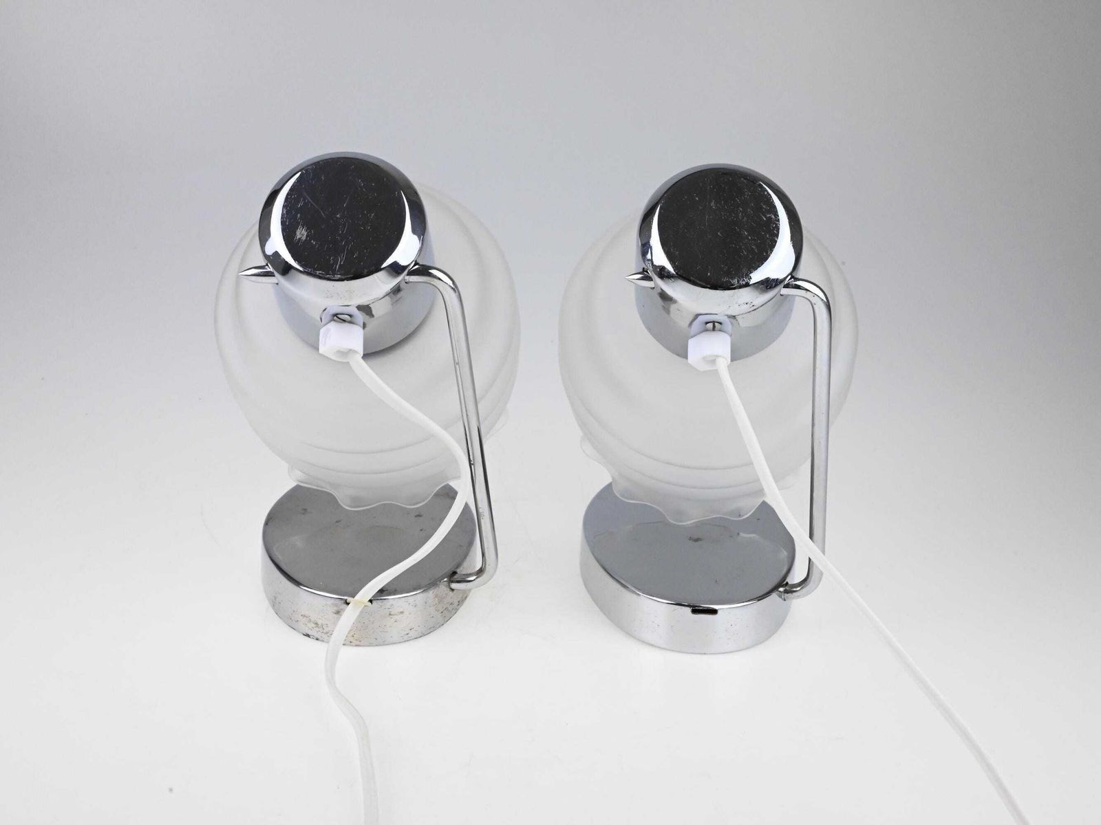 Mid Century Pair Lamps, Pair Of Lamps, Table Lamp, Desk Lamp, Bedside Lamp, Mid Century Lamp, Chrome Lamp, Table Light, Mid Century Lighting photo for sale
