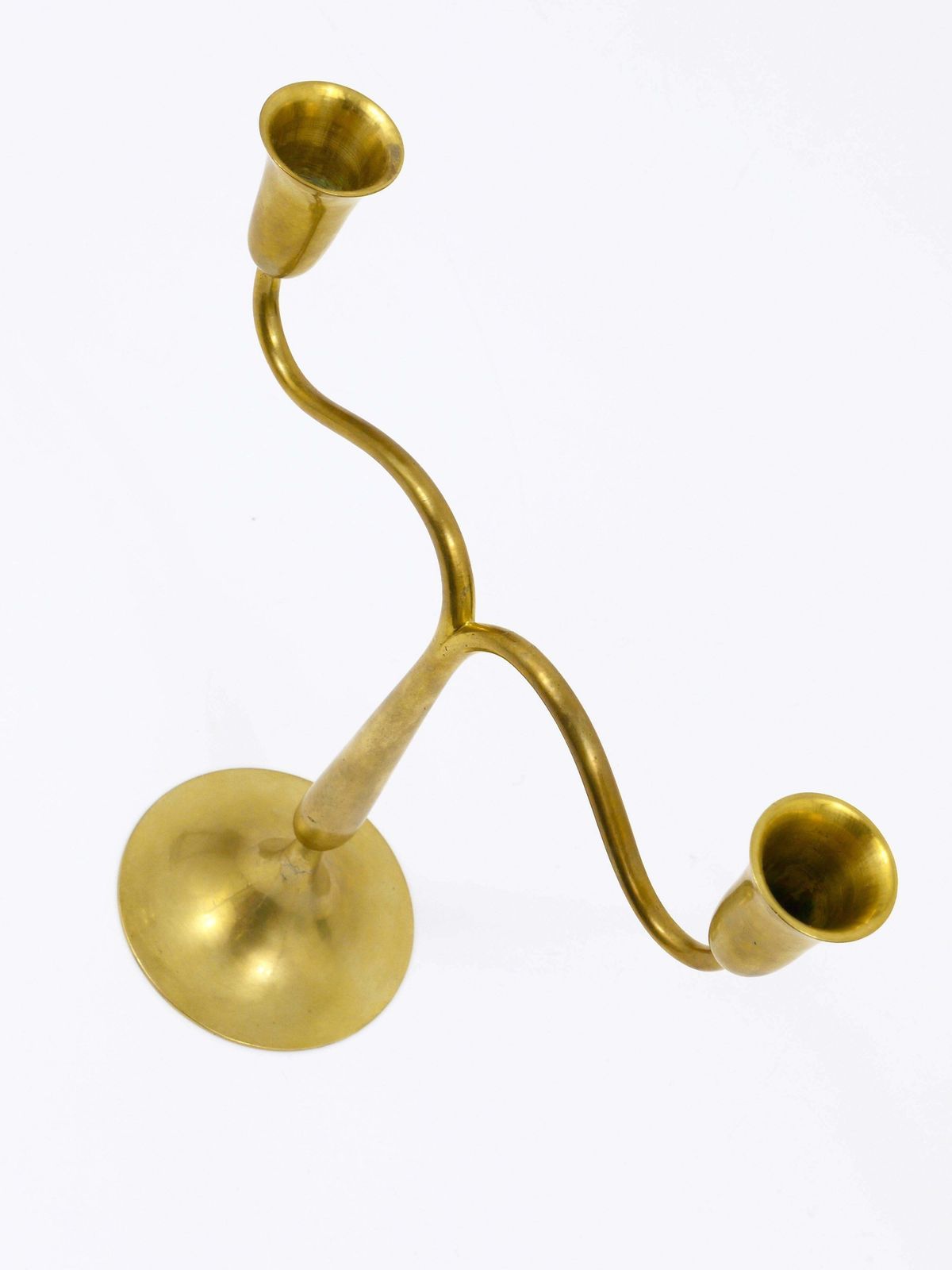 Hagenauer Vienna Brass Candelabra Mid Century Candle Holder, Austria, 1940s photo vinterior