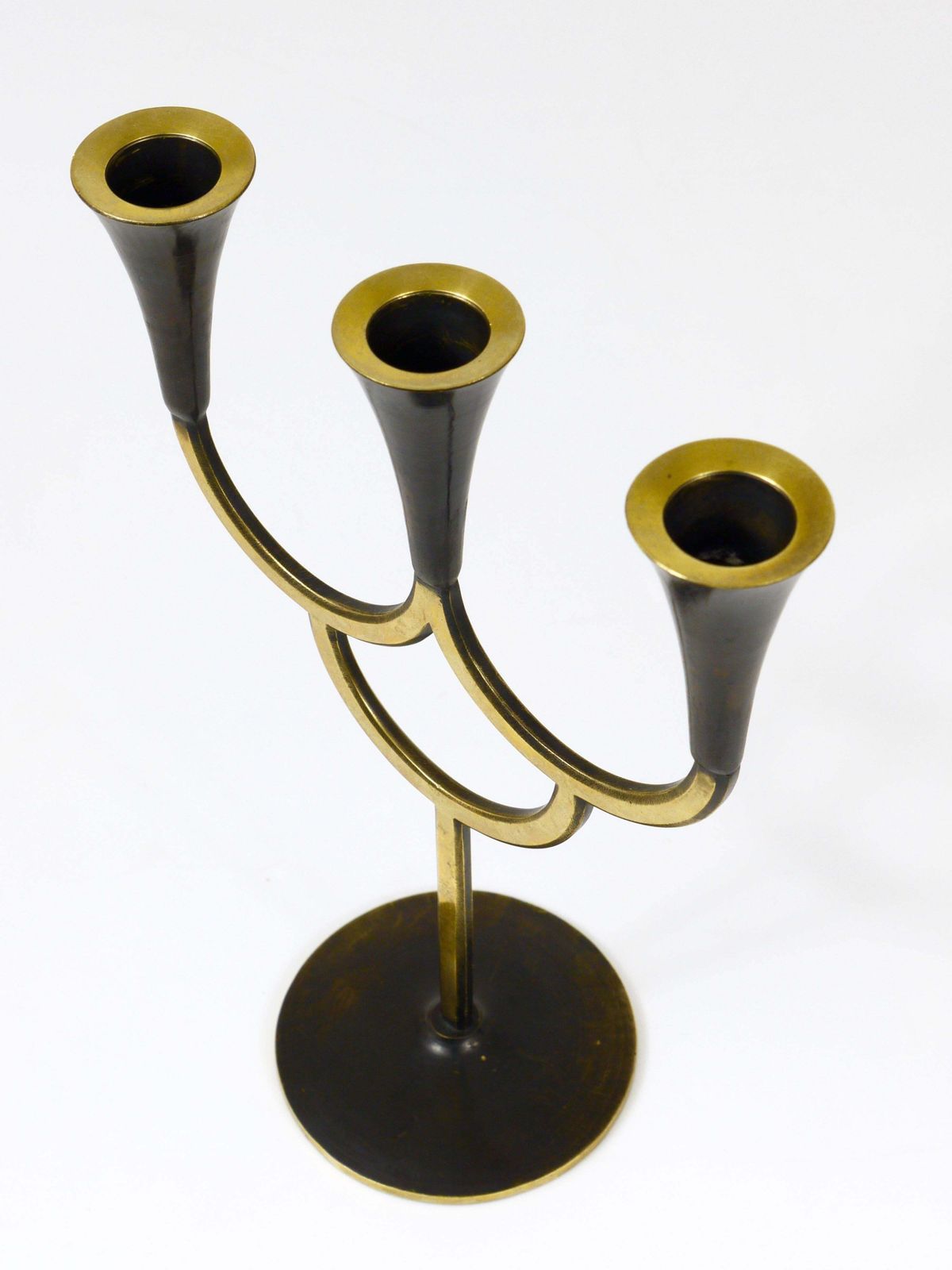 Richard Rohac Brass Candelabra Mid Century Candle Holder, Vienna, Austria, 1950s photo 967.0