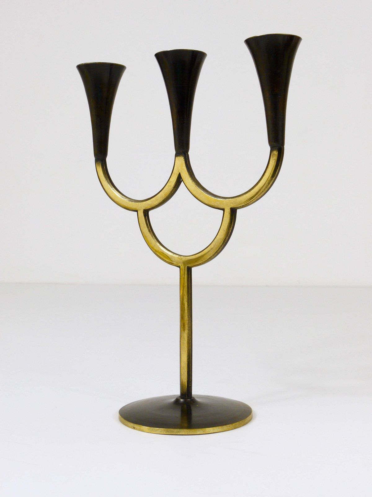 Richard Rohac Brass Candelabra Mid Century Candle Holder, Vienna, Austria, 1950s photo vinterior