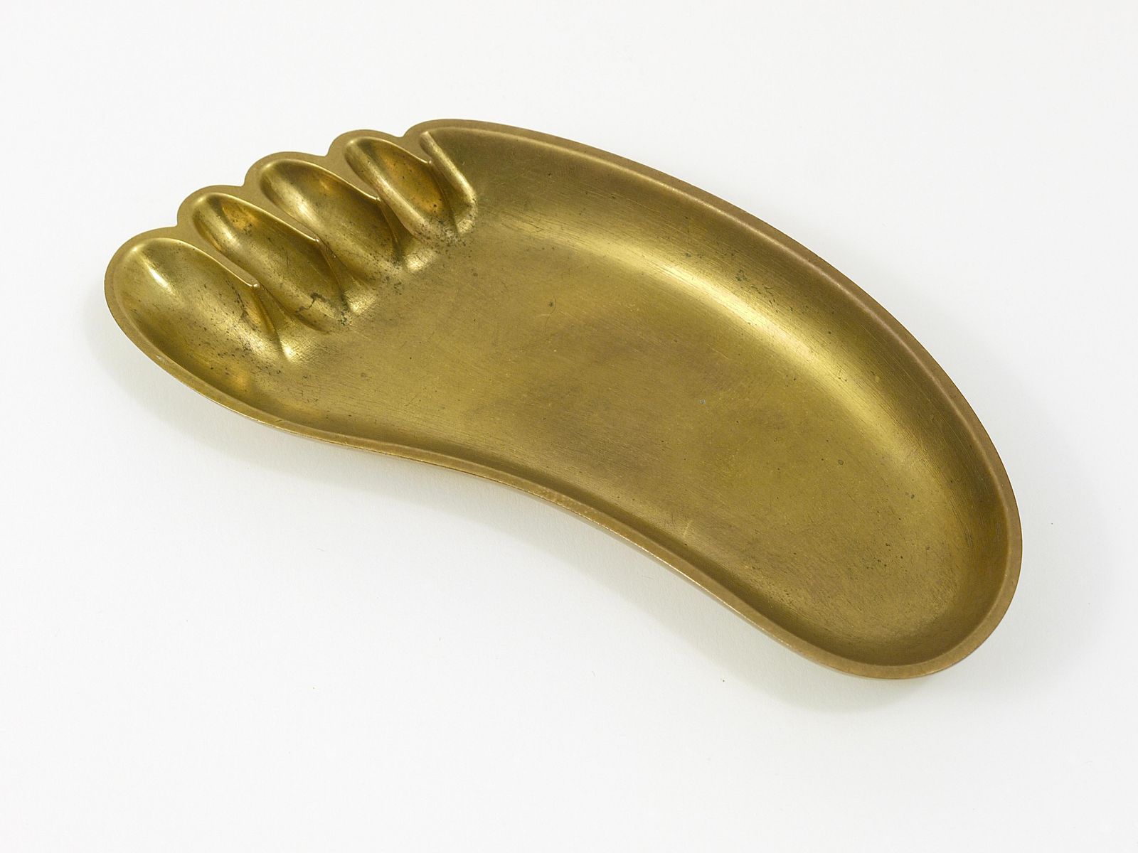 Werkstätte Hagenauer Sculptural Foot Bowl Or Tray, Midcentury, Brass, Austria photo for sale