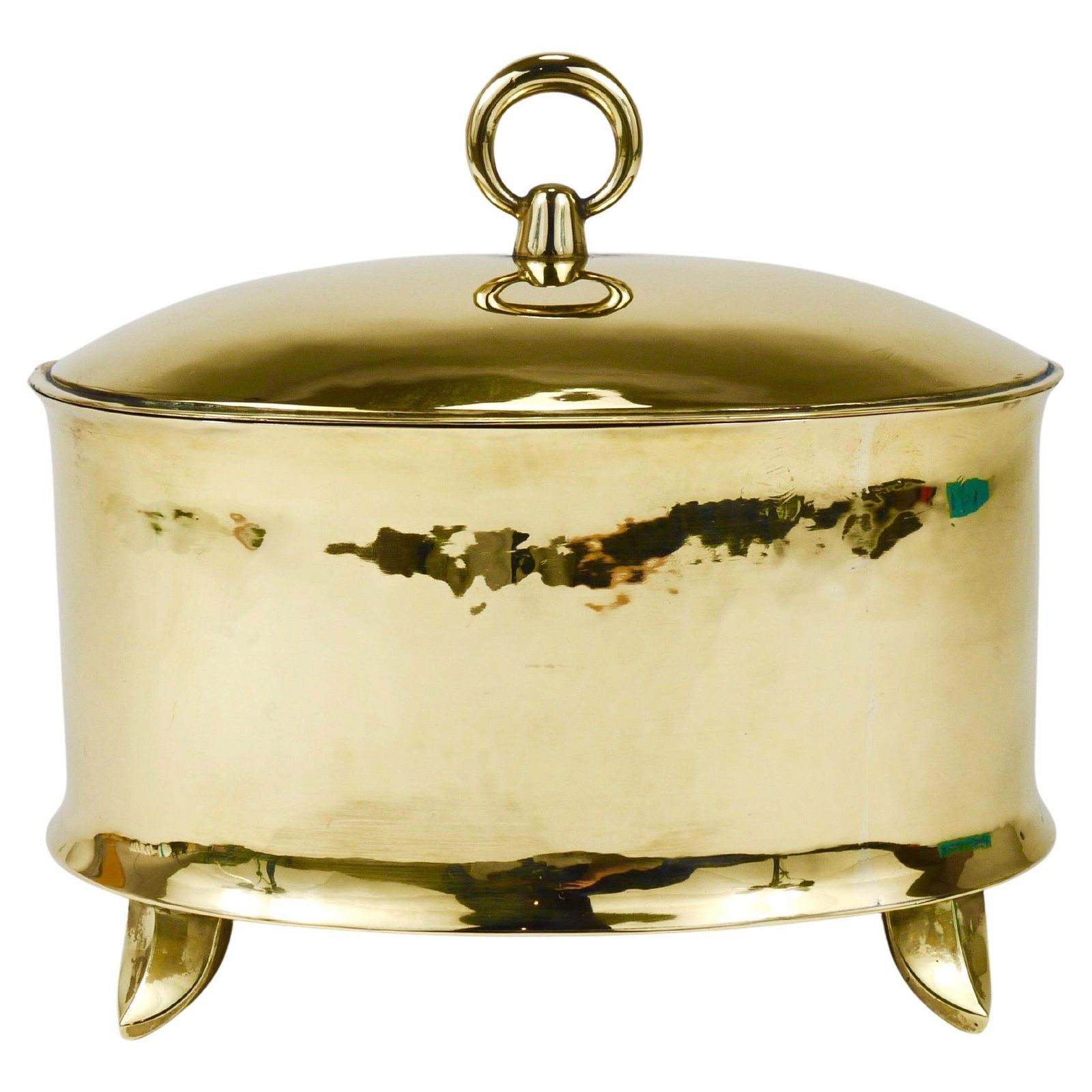 Otto Prutscher Art Nouveau Brass Box Bowl With Lid, Melzer & Neuhardt, 1920s
