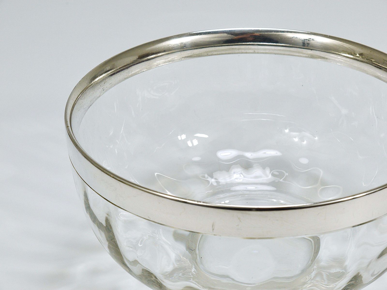 photo for sale Koloman Moser Art Nouveau Meteor Bowl With Silver Rim, Bakalowits Vienna, 1900s