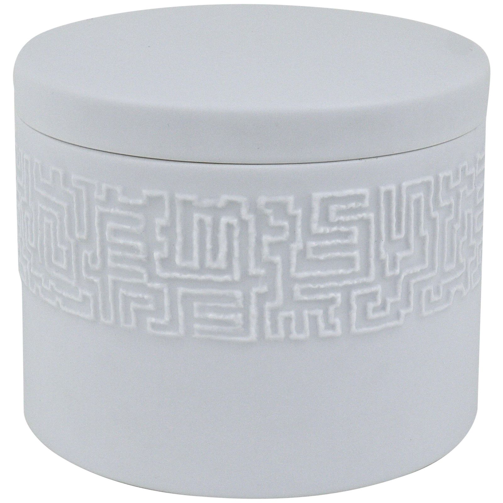 Cuno Fischer Rosenthal Studio Linie White Relief Op Art Bowl With Lid, 1960s