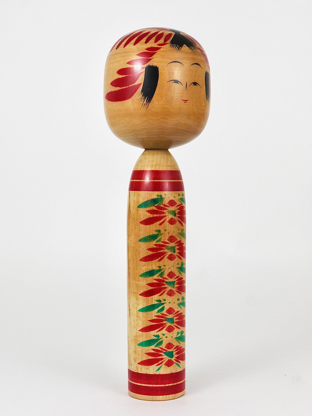 Decorative Togatta Kokeshi Doll Sculpture From Northern Japan, Hand Painted photo vinterior